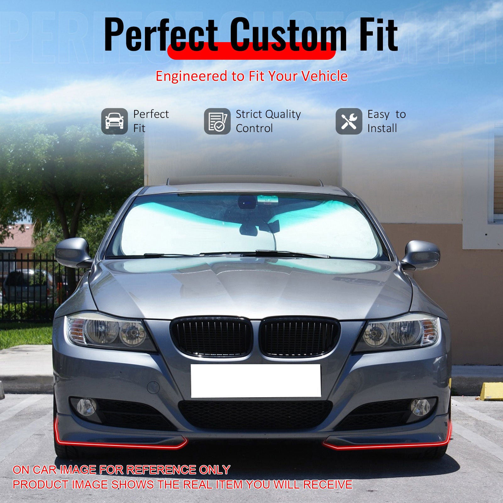 IKON MOTORSPORTS, Front Splitter Compatible With 2009-2011 BMW 3 Series E90 LCI, Factory Style Painted #A51 Montego Blue Metallic PP Bumper Lip 2PC