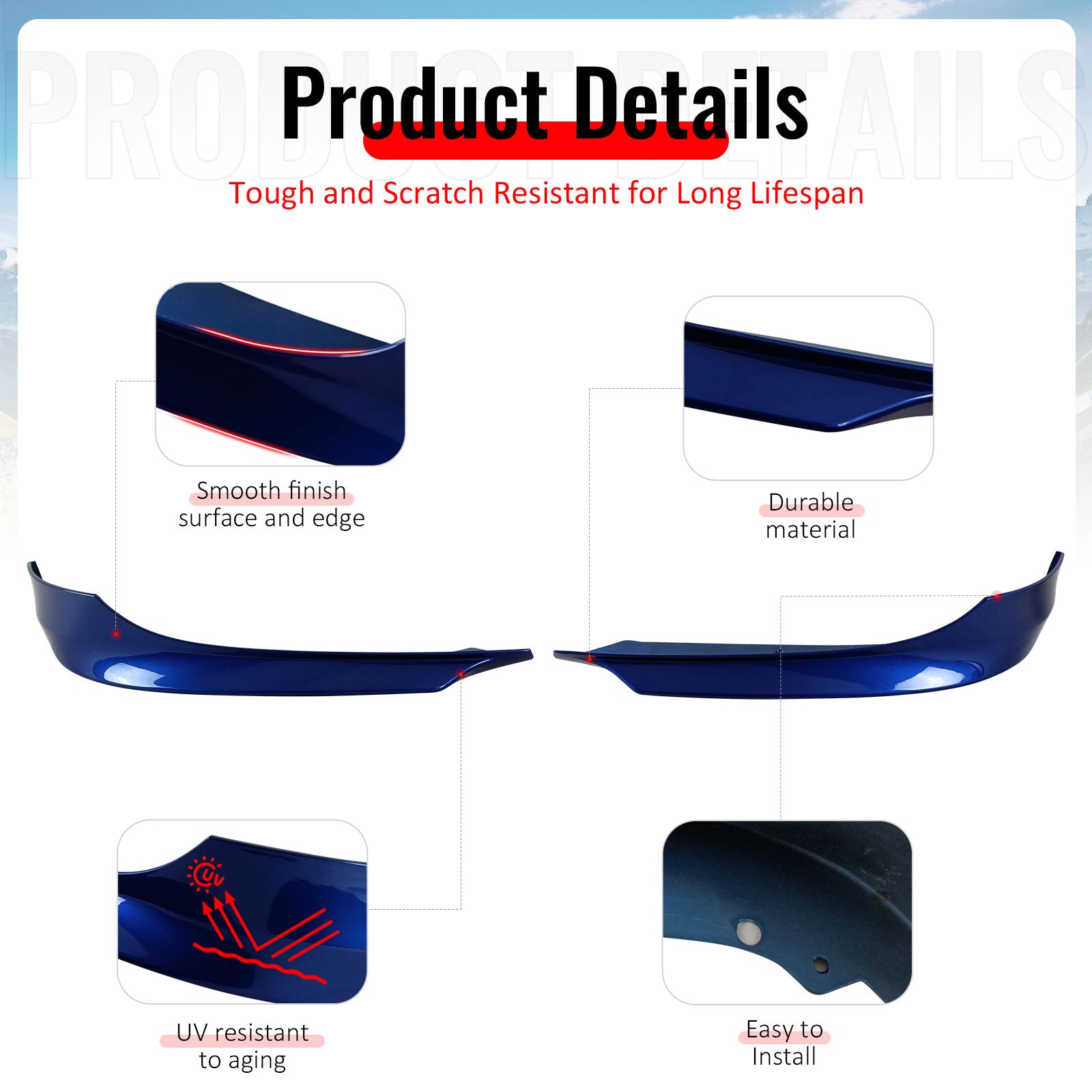 Fits 09-11 E90 LCI OE Painted #A51 Montego Blue Metallic PP Front Splitter