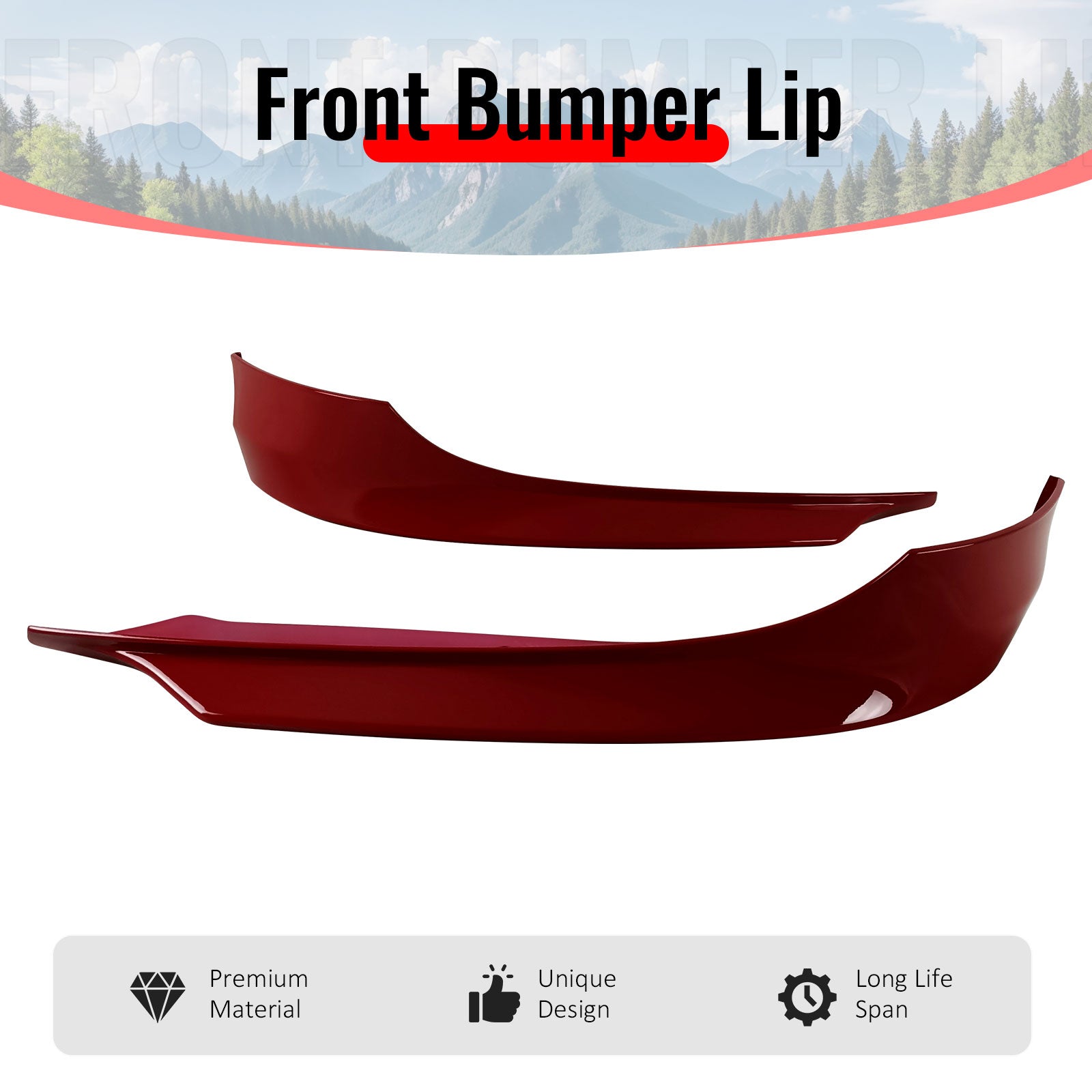 Fits 09-11 E90 LCI OE Painted #A61 Crimson Red PP Front Splitter