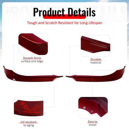 Fits 09-11 E90 LCI OE Painted #A61 Crimson Red PP Front Splitter