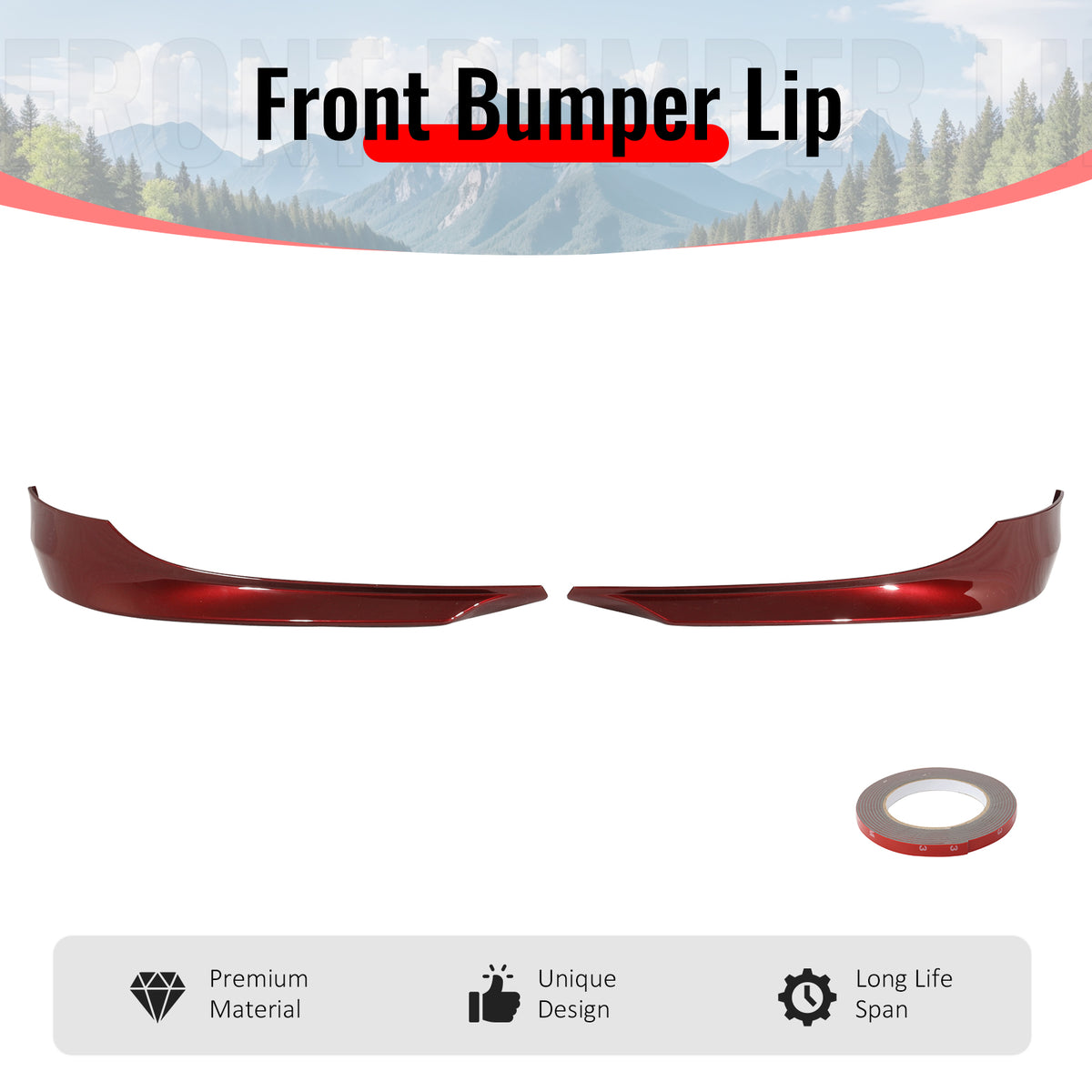 Fits 09-11 E90 LCI OE Painted #A82 Vermillion Red Metallic PP Front Splitter