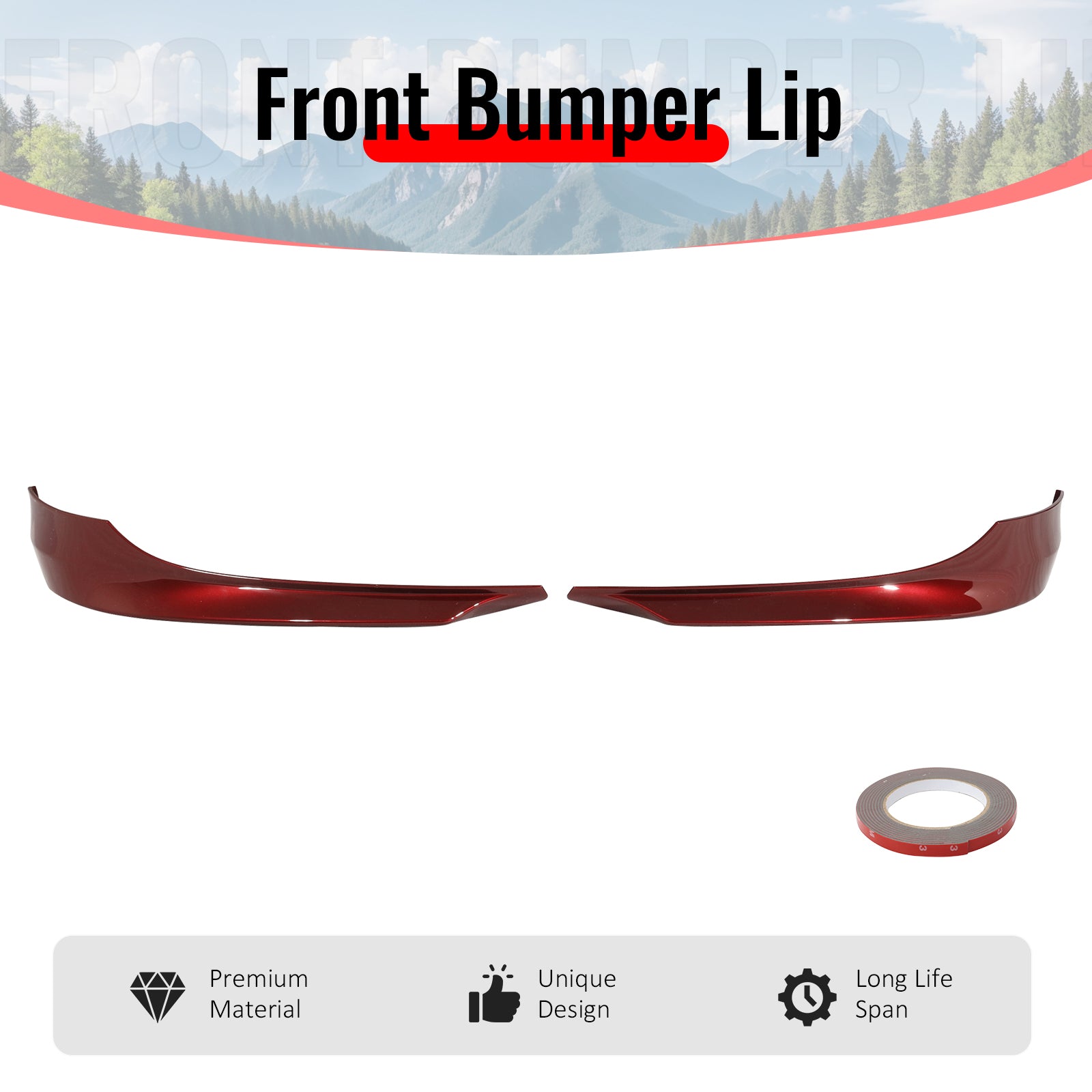 Fits 09-11 E90 LCI OE Painted #A82 Vermillion Red Metallic PP Front Splitter