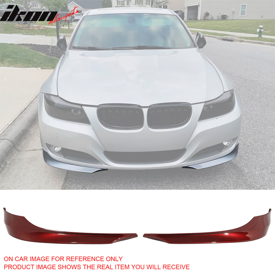 2009-2011 BMW E90 LCI Paint #A82 Vermillion Red Metallic Front Lip Splitter PP