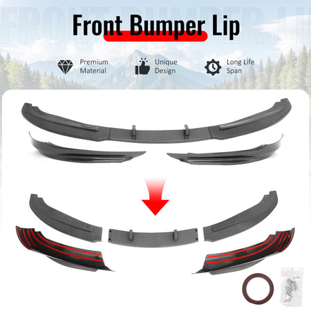 Fits 09-12 BMW E90 E91 LCI 3-Series Base MP Style Front Lip Carbon Fiber Print