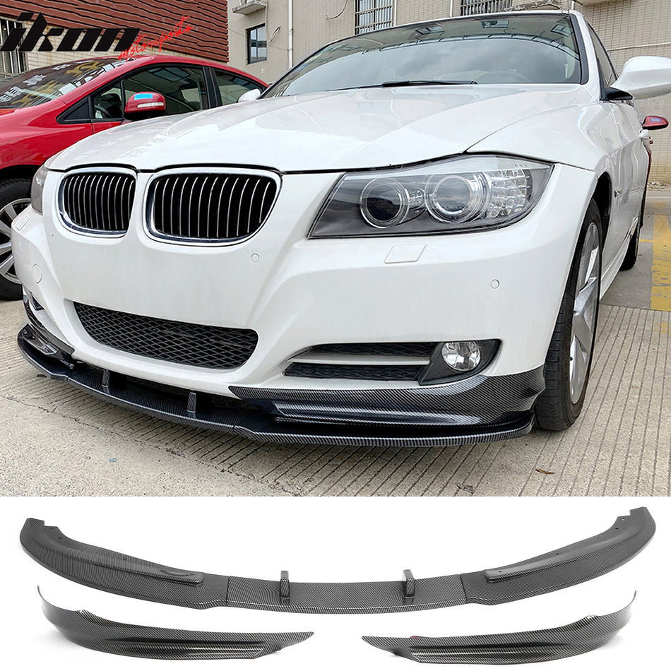 2009-2012 BMW E90 E91 LCI 3-Series Base MP Style Front Lip Carbon Fiber Print PP 5PCS