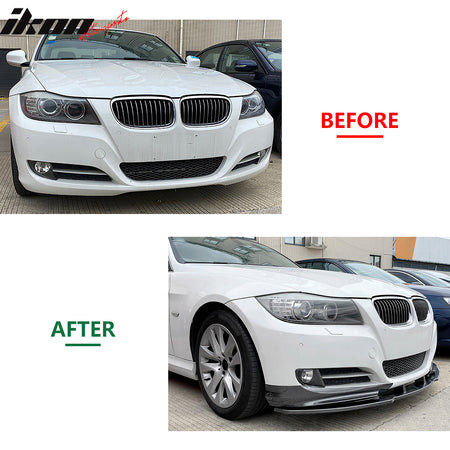 Fits 09-12 BMW E90 E91 LCI 3-Series Base MP Style Front Lip Carbon Fiber Print
