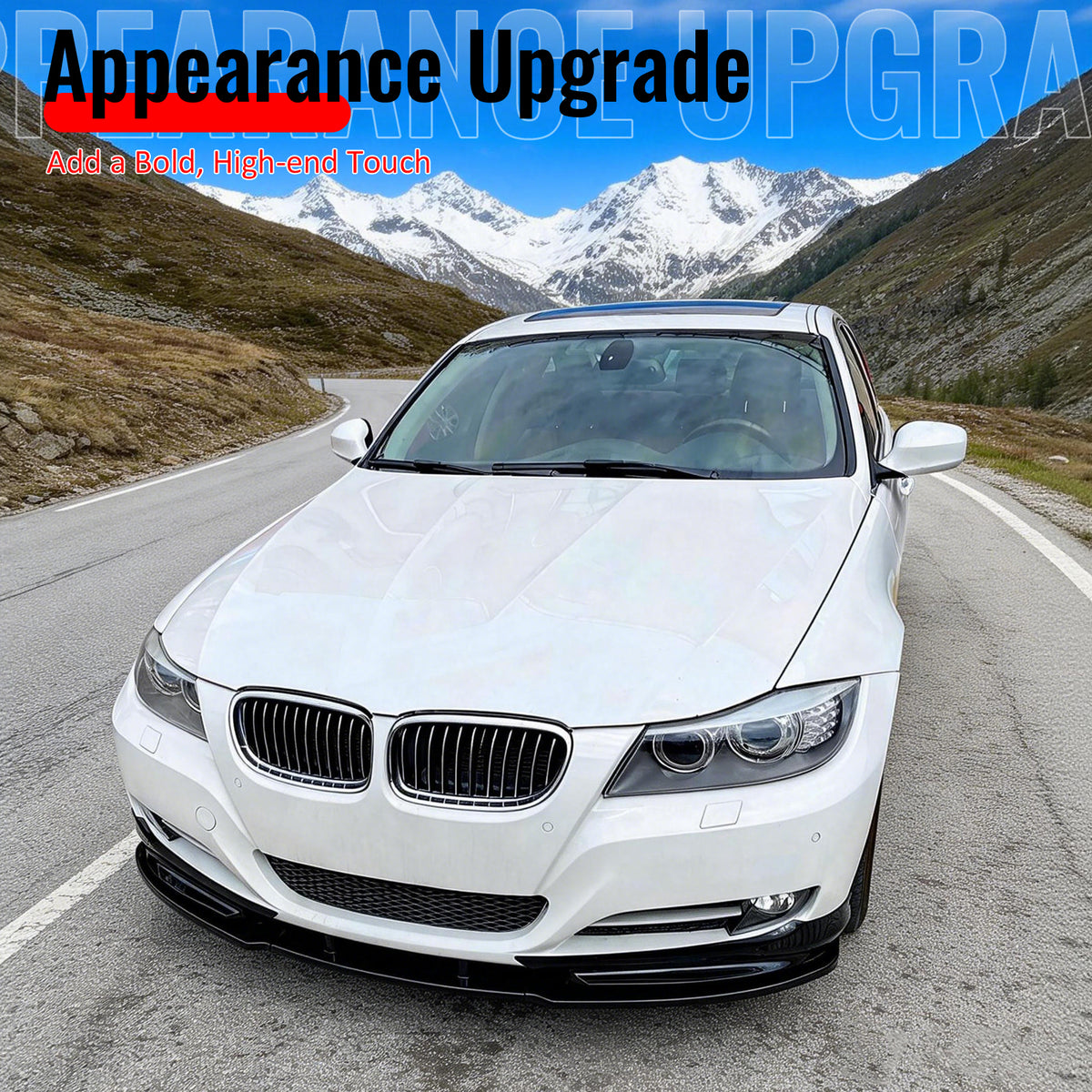 Fits 09-12 BMW E90 E91 LCI 3-Series Base MP Style Front Bumper Lip Gloss Black