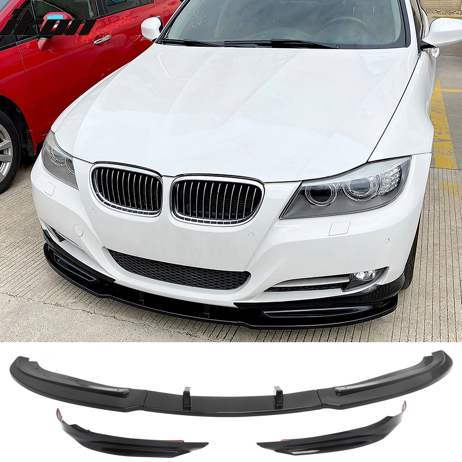 2009-2012 BMW E90 E91 LCI 3-Series Base MP Style Front Bumper Lip Gloss Black PP 5PCS