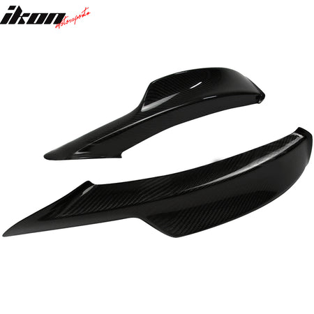 IKON MOTORSPORTS, Front Splitters Compatible With 2009-2011 BMW E90 M-Tech , Matte Carbon Fiber Front Bumper Lip Chin Spoiler Wing 2PC, 2010