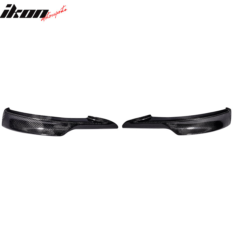 IKON MOTORSPORTS, Front Splitters Compatible With 2009-2011 BMW E90 M-Tech , Matte Carbon Fiber Front Bumper Lip Chin Spoiler Wing 2PC, 2010