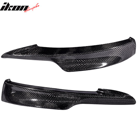 IKON MOTORSPORTS, Front Splitters Compatible With 2009-2011 BMW E90 M-Tech , Matte Carbon Fiber Front Bumper Lip Chin Spoiler Wing 2PC, 2010