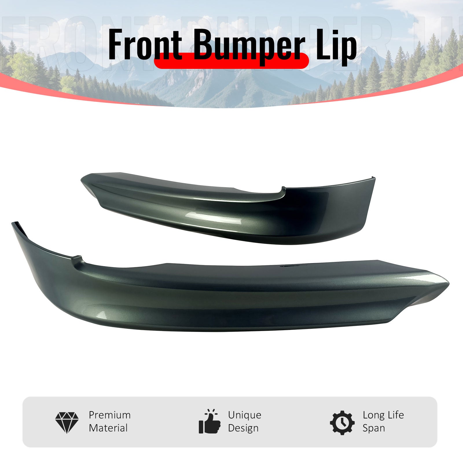 Fits 05-08 BMW E90 3-Series Sedan OE Front Lip Splitters PP Painted #A34 Arctic