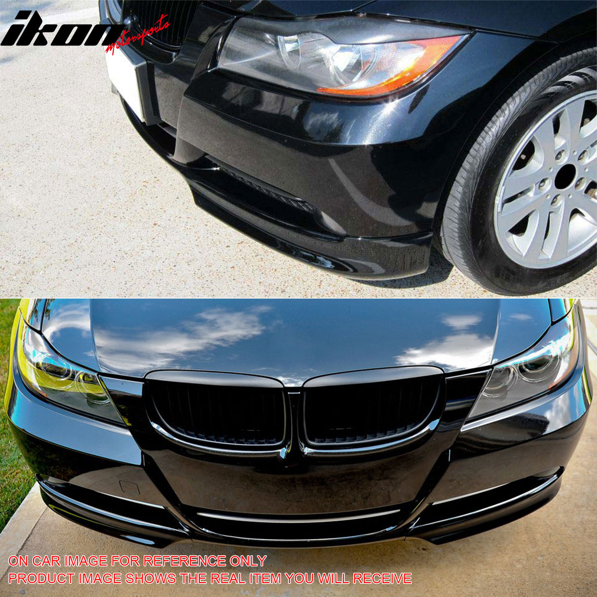 Fits 05-08 BMW E90 3-Series Sedan OE Front Lip Splitters PP Painted #A34 Arctic