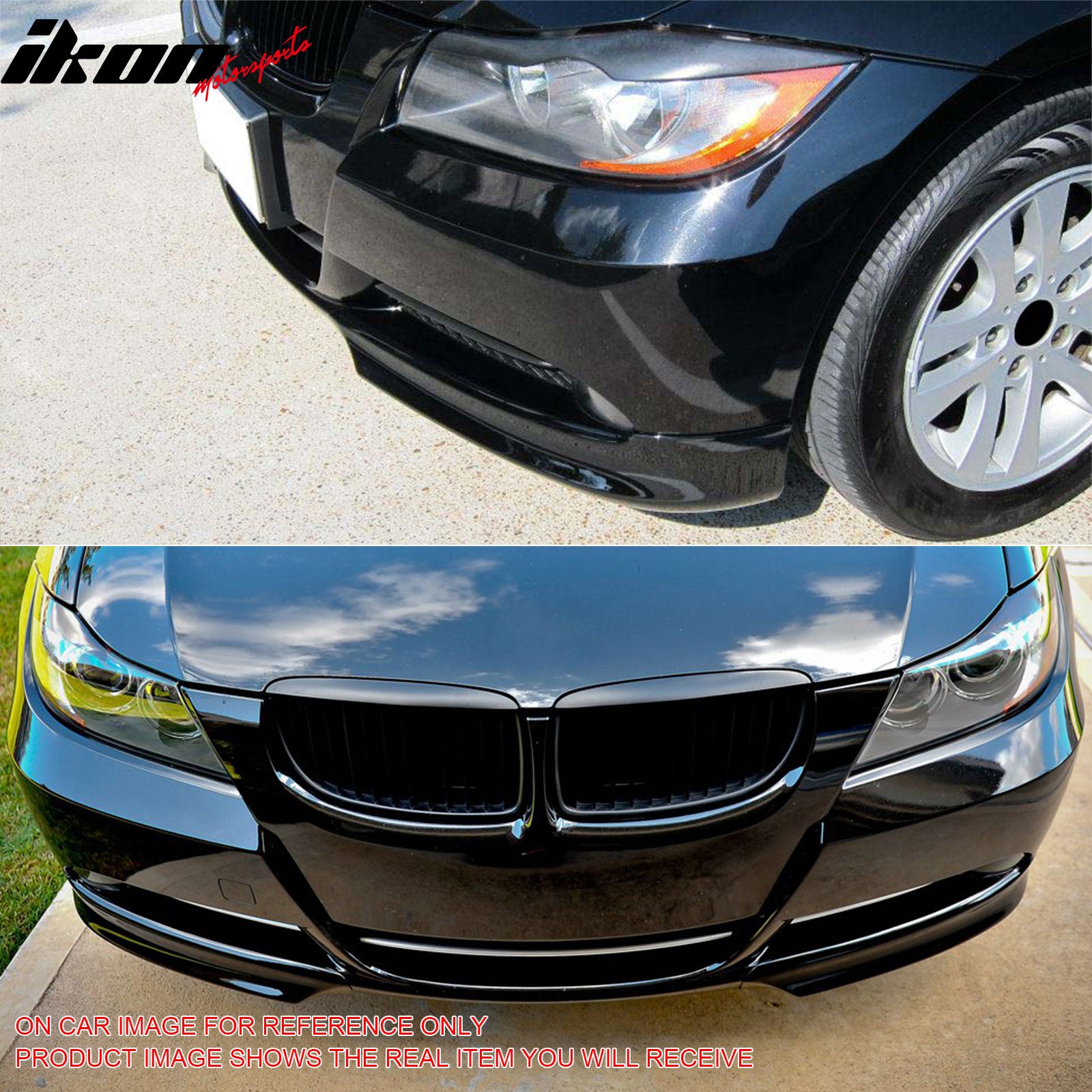 Fits 05-08 BMW E90 3-Series Sedan OE Front Lip Splitters PP Painted #A34 Arctic