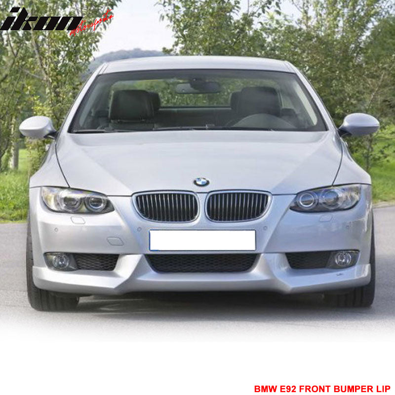 IKON MOTORSPORTS, Front Bumper Lip Compatible With 2007-2010 BMW E92 E93 3 Series, AC-S Style Unpainted Poly Urethane PU