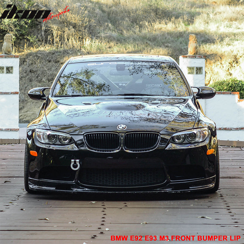 Fits 08-13 BMW E92 E93 M3 3D Style Front Bumper Lip Spoiler Unpainted Black PU