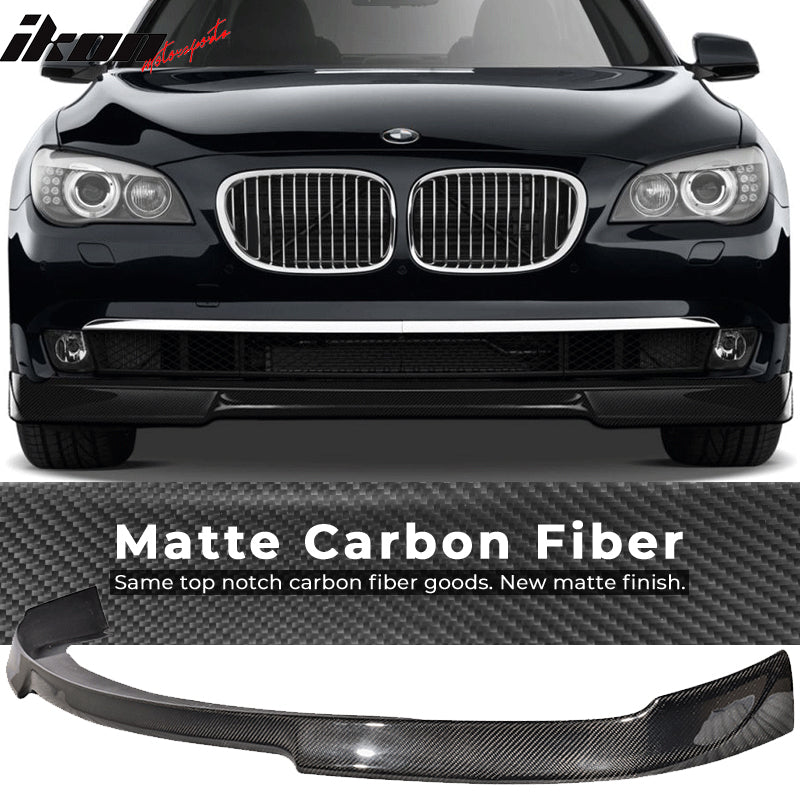Fit 09-12 BMW F01 7-Series Sedan VRS Style Front Bumper Lip Spoiler Carbon Fiber