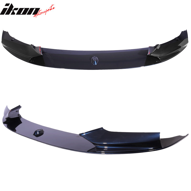Pre-Painted Front Lip Compatible With 2011-2016 BMW F10 5 Series Sedan, Performance Style Painted Two Tone Color Black & Imperial Blue Metallic #A89 PP Bumper Spoiler Chin by IKON MOTORSPORTS