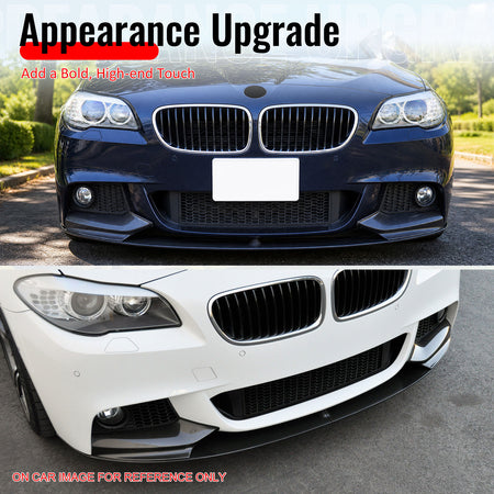 Fits 11-16 BMW 5 Series F10 M Sport Mtech MP Style Front Bumper Lip Gloss Black