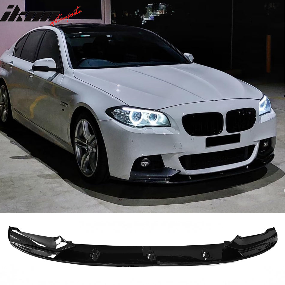 2011-2016 BMW F10 5 Series Sedan MP Style Gloss Black Front Bumper Lip ABS