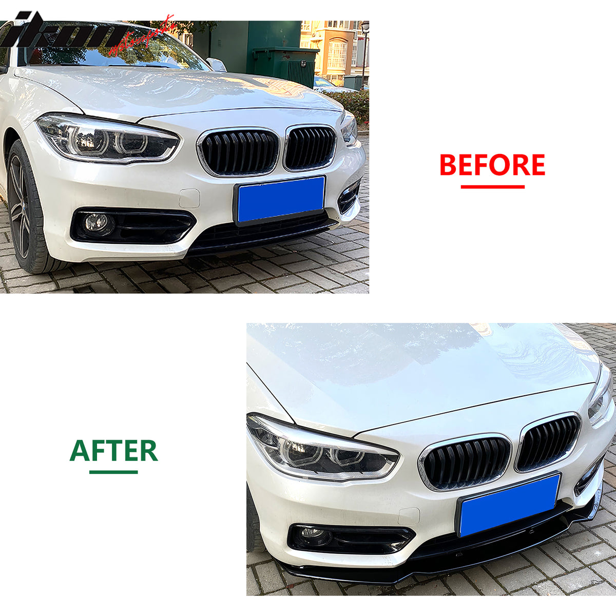 Fits 14-21 BMW F22 F23 2 Series Base Ikon Style Front Bumper Lip Gloss Black PP