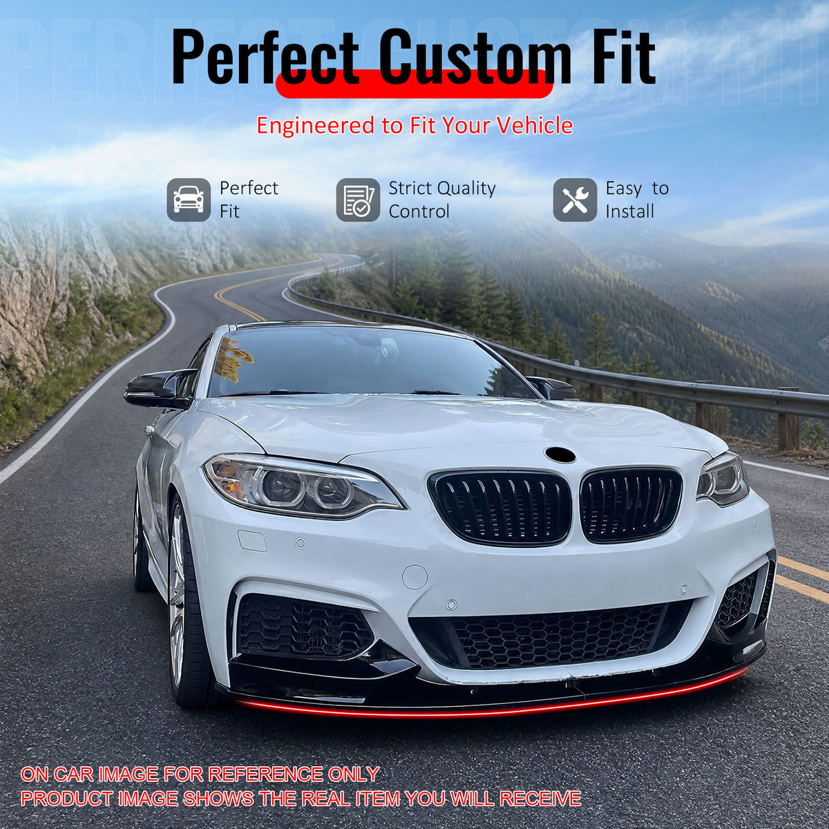 For 2014-2021 BMW 2 Series F22 F23 Front Bumper Lip MP Style Gloss Black