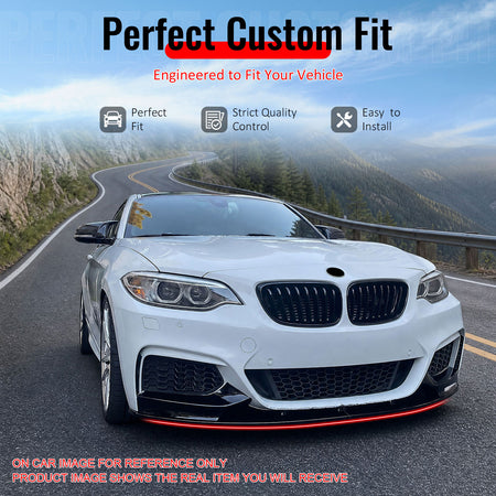 For 2014-2021 BMW 2 Series F22 F23 Front Bumper Lip MP Style Gloss Black