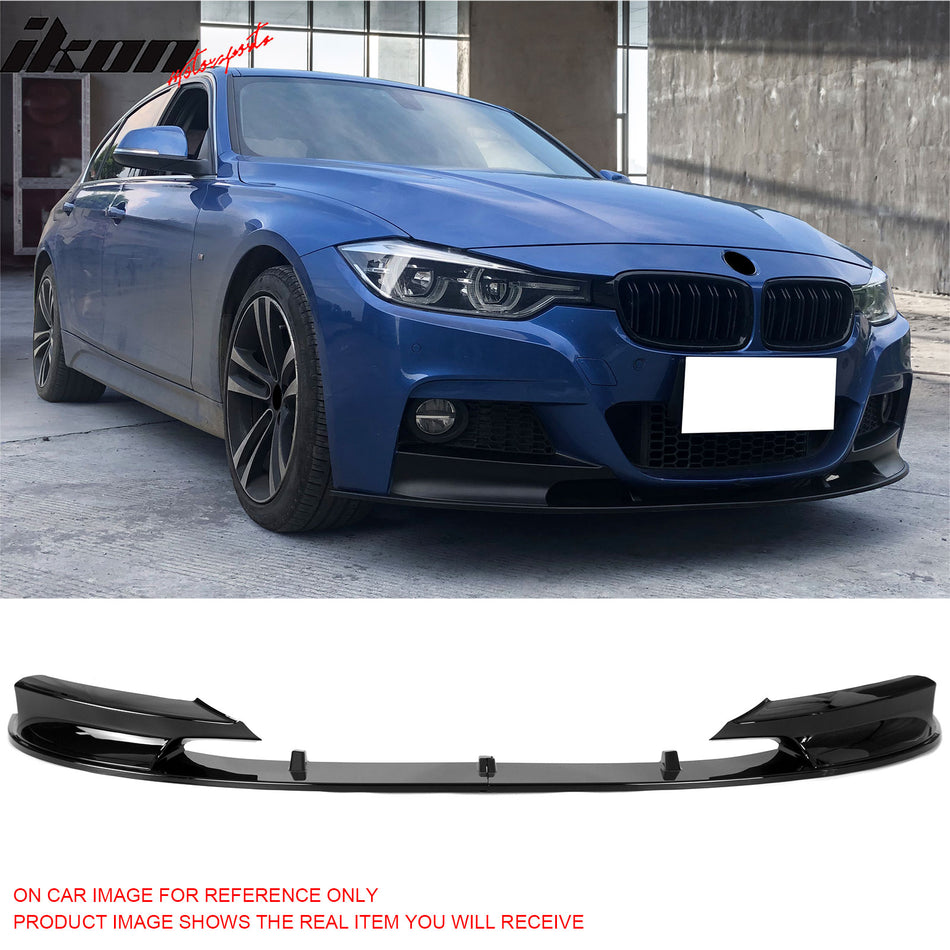 2012-2018 BMW 3 Series F30 F31 w/ M Sport Bumper Front Lip MP Style Spoiler Gloss Black PP 2PCS