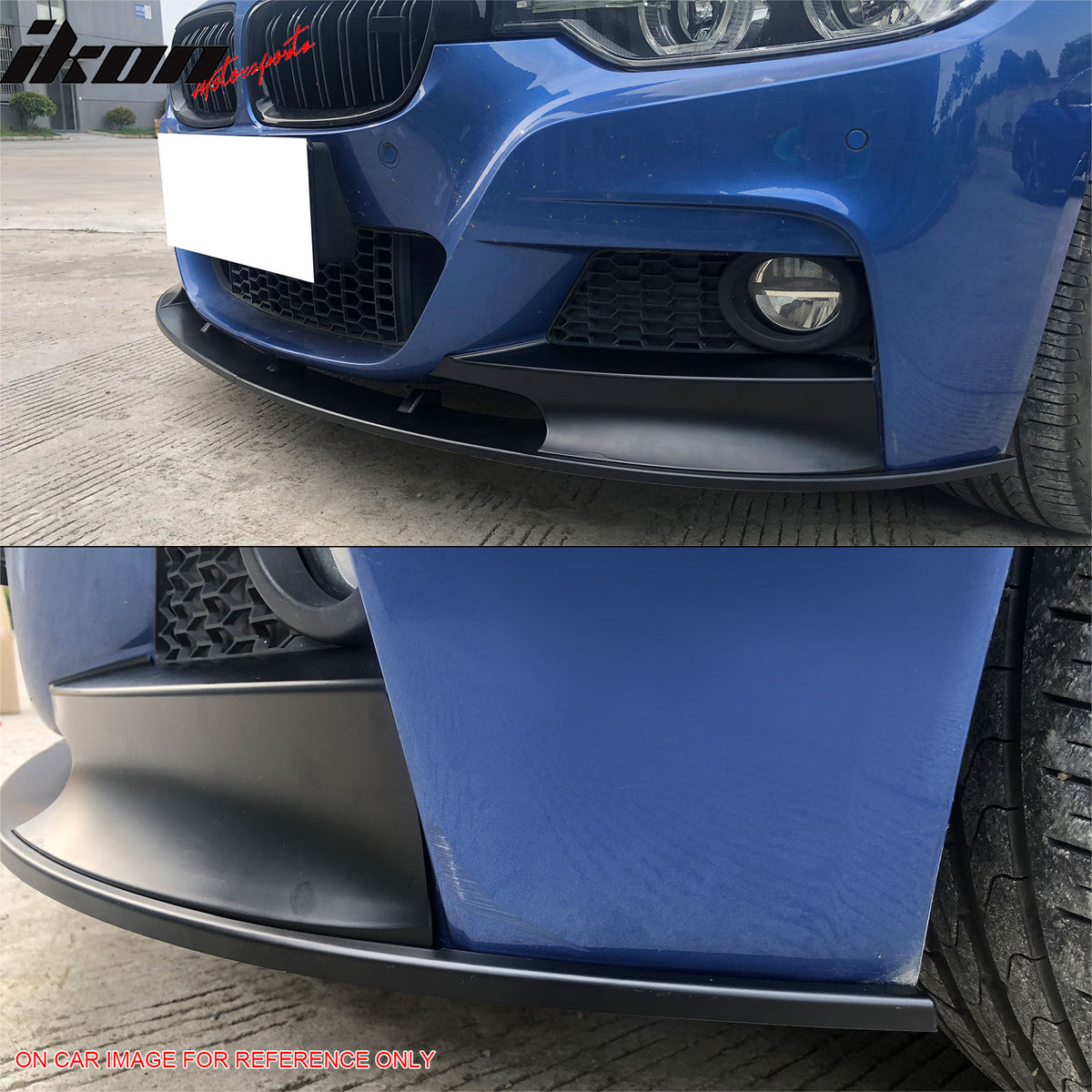 For 12-18 BMW 3 Series F30 F31 M Sport MP Style Front Bumper Lip Gloss Black 2PC