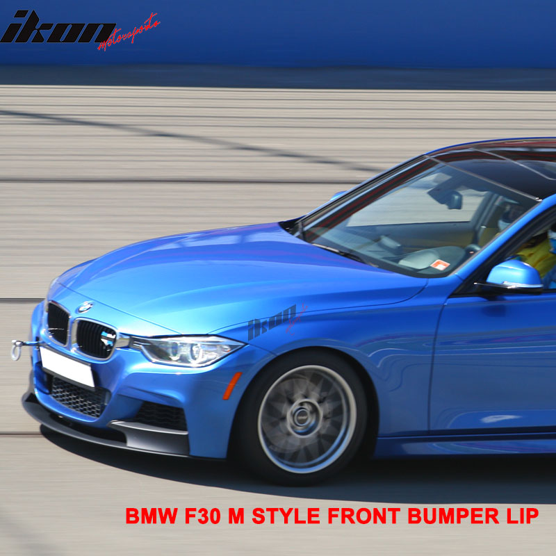 Fits 12-18 BMW F30 3 Series M Style Front Bumper Lip Unpainted Black - PP