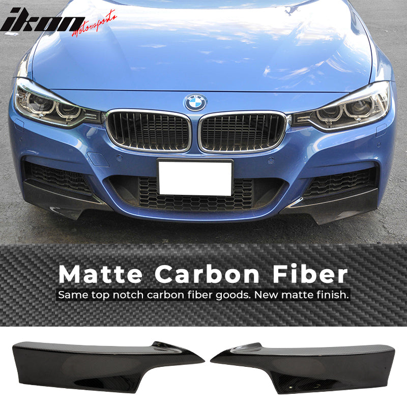 2012-18 BMW F30 3 Serie M-Sport Matte Carbon Fiber Front Lip Splitter