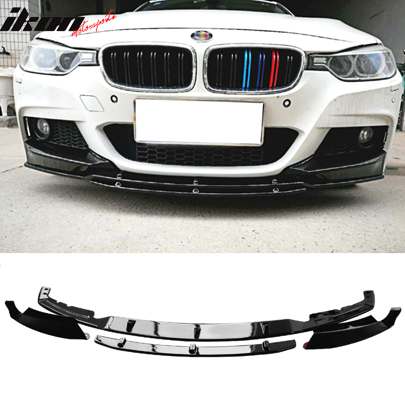 2012-2018 BMW F30 F35 M Sport 3D Gloss Black Front Lip Splitter