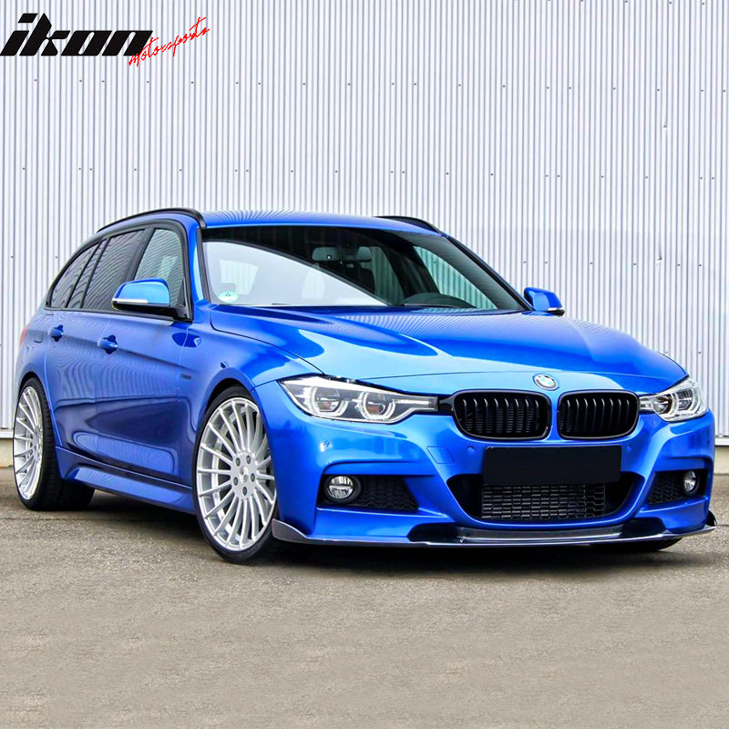 Front Lip Spoiler Splitter For BMW F30 F31 3Series M Sport 2012-2018 Gloss Black Carbon Fiber Look