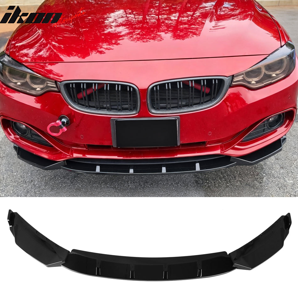 2014-2020 BMW 4-Series F32 Coupe & F33 Convertible & F36 Gran Coupe with Base Bumper Front Lower Bumper Lip Air Dam Chin Spoiler Splitter Gloss Black