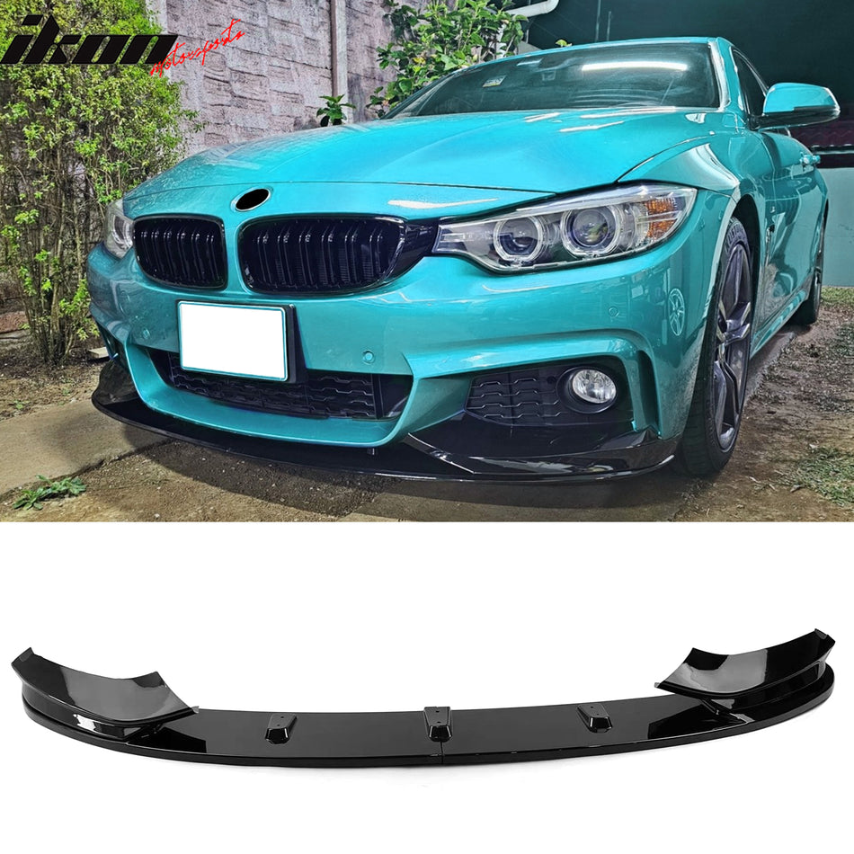 2014-2020 F32 F33 4-Series F36 Gran Coupe MP Style Gloss Black Front Bumper Lip ABS