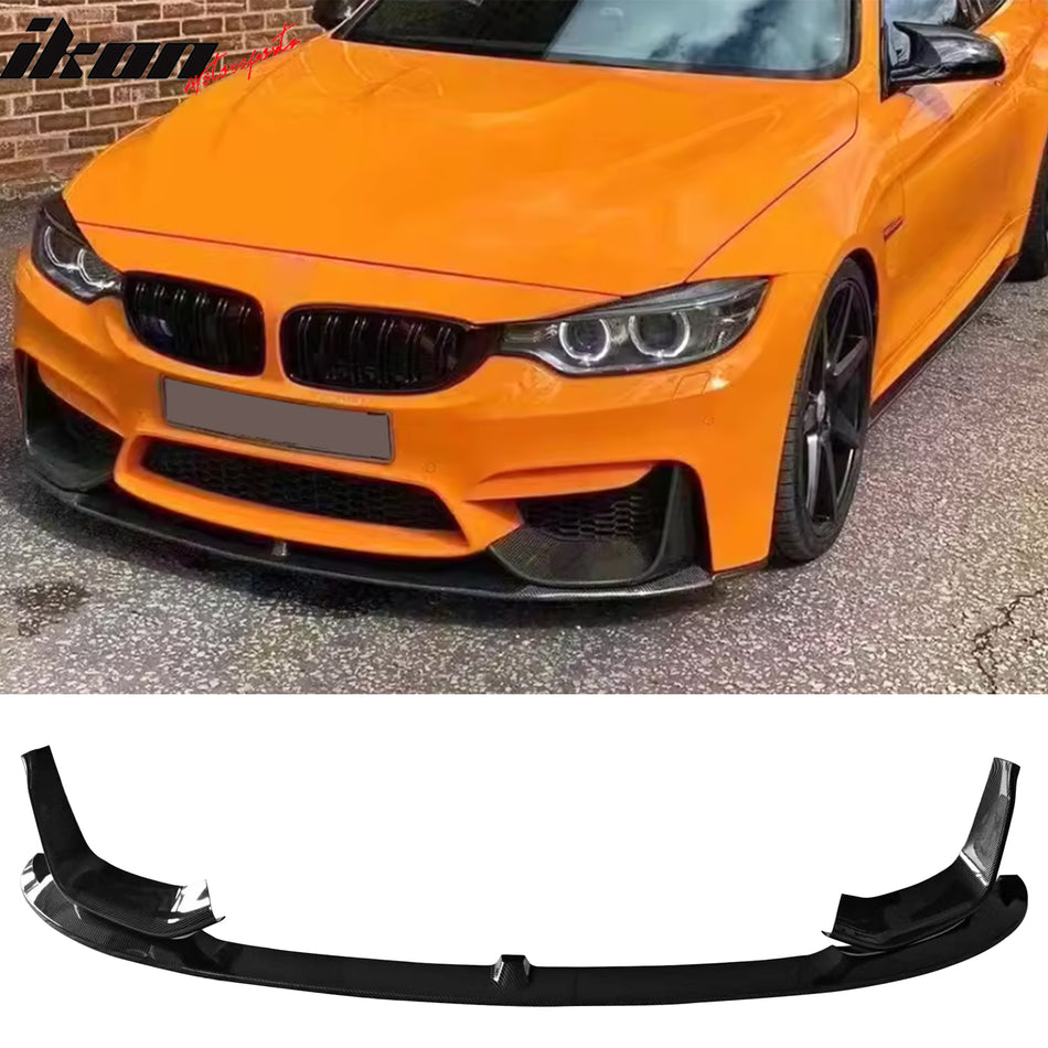 2015-2020 BMW F80 M3 F83 F82 M4 MP Style Carbon Fiber Print Front Bumper Lip Spoiler ABS