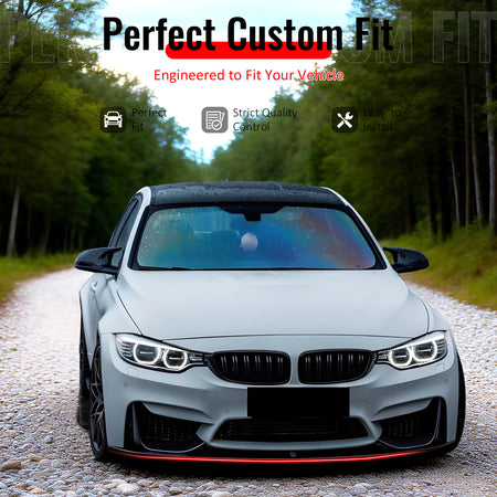IKON MOTORSPORTS Front Bumper Lip, Compatible with 2015-2020 BMW F80 M3 F83 F82 M4, MP Style Gloss Black ABS Plastic Add-on Air Dam Chin Spoiler Protector Splitter 5PCS