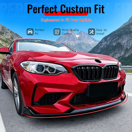 Fit 2019-2021 BMW F87 LCI M2 Competition Front Bumper Lip CS Style ABS