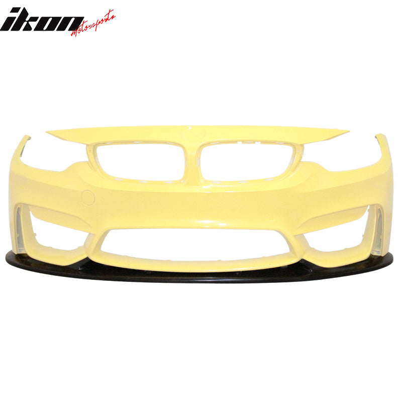 IKON MOTORSPORTS, Front Lip Compatible With 15-20 BMW F80 M3 & F82 F83 M4, Air Dam Chin Body Kit Front Bumper Lip Spiltter, 2016 2017 2018 2019
