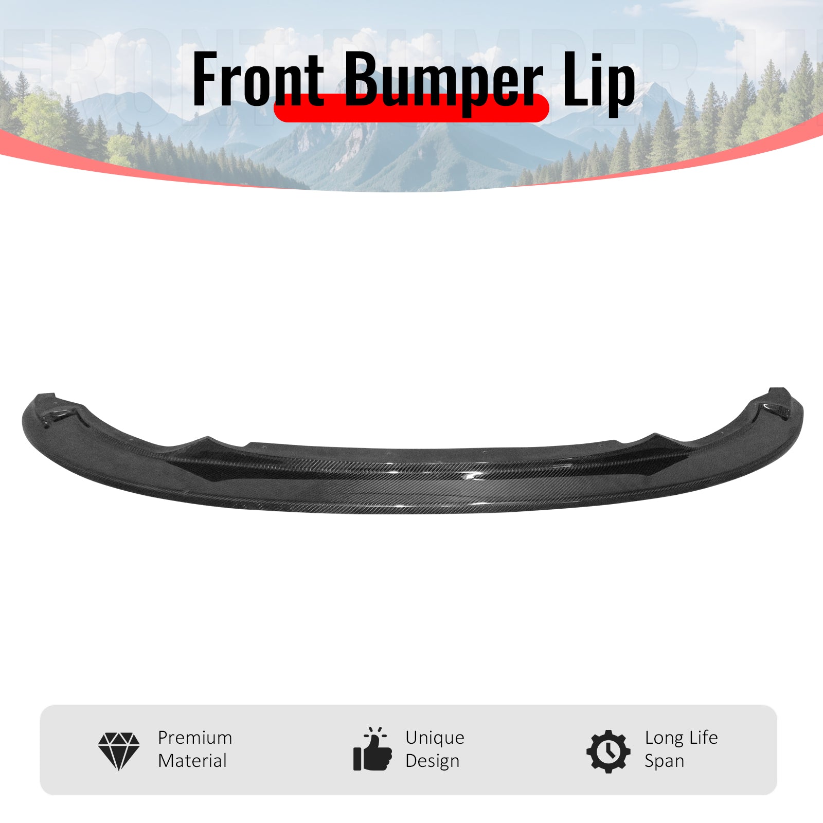 Fits 15-20 BMW F80 M3 F82 F83 M4 KS Style Front Bumper Lip Spoiler Carbon Fiber