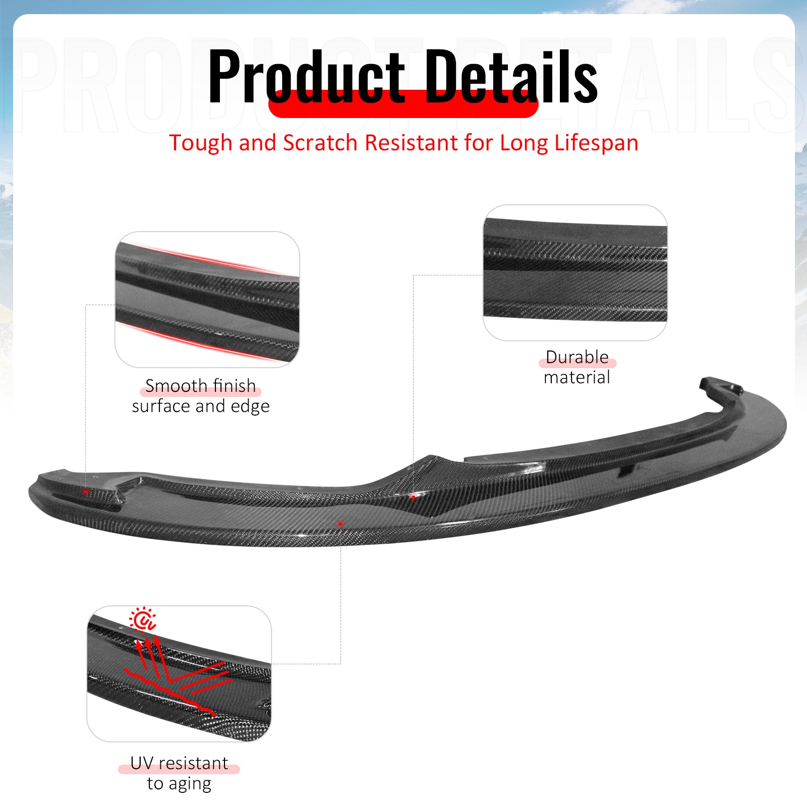 Fits 15-20 BMW F80 M3 F82 F83 M4 KS Style Front Bumper Lip Spoiler Carbon Fiber