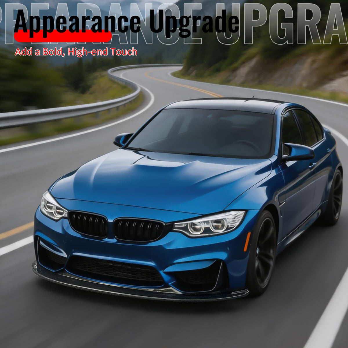 Fits 15-20 BMW F80 M3 F82 F83 M4 KS Style Front Bumper Lip Spoiler Carbon Fiber