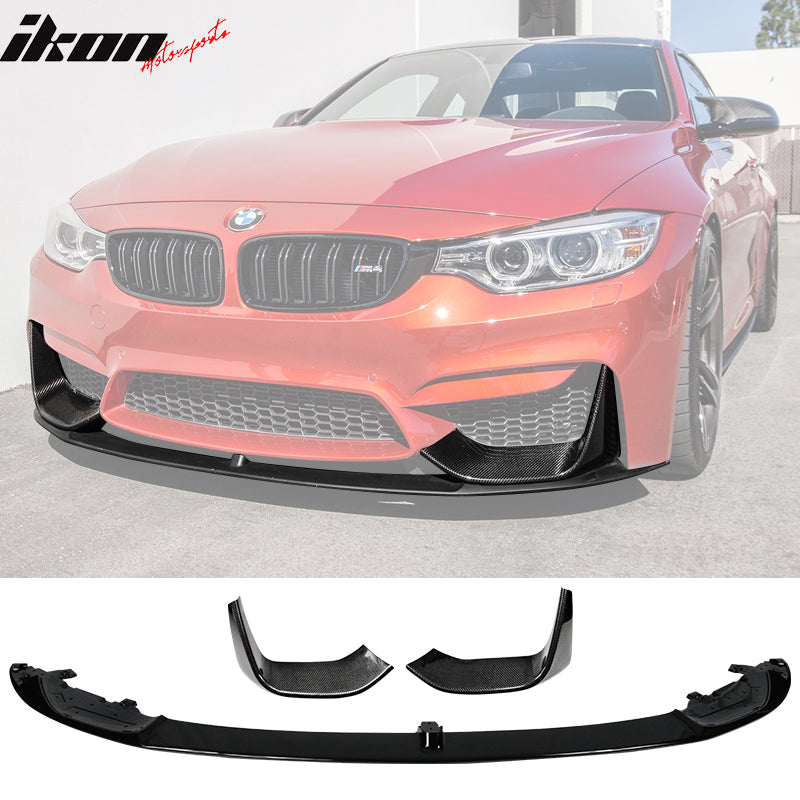 Fits 15-20 BMW F80 M3 F82 M4 Front Bumper Lip PP & CF Splitters 3PC