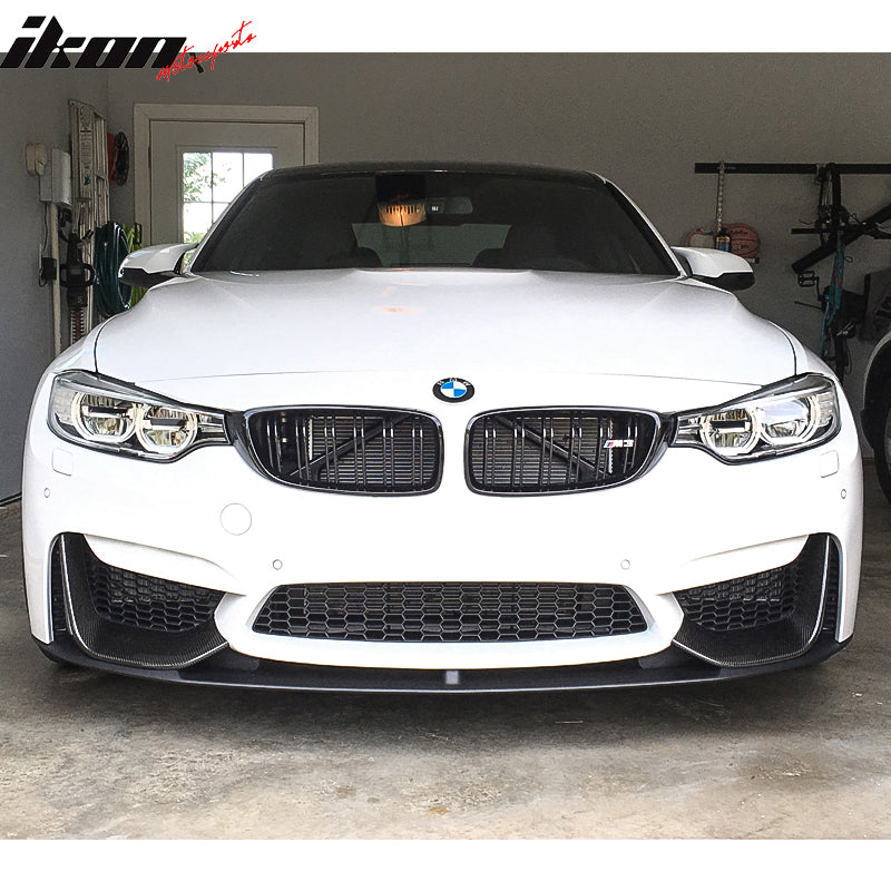 Fits 15-20 F82 F80 M3 M4 Carbon Fiber Front Side Splitters + Bottom Lip Spoiler