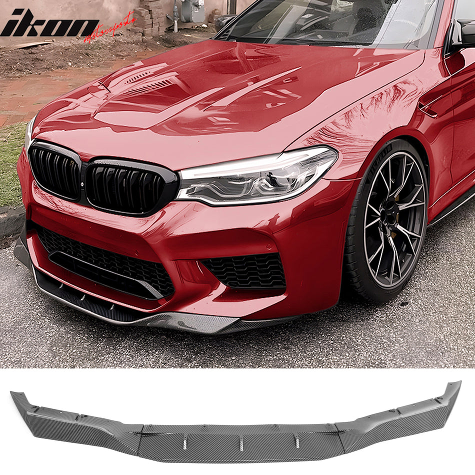 2018-2020 BMW F90 Pre LCI M5 R Style Front Bumper Lip Carbon Fiber Print ABS 3PCS