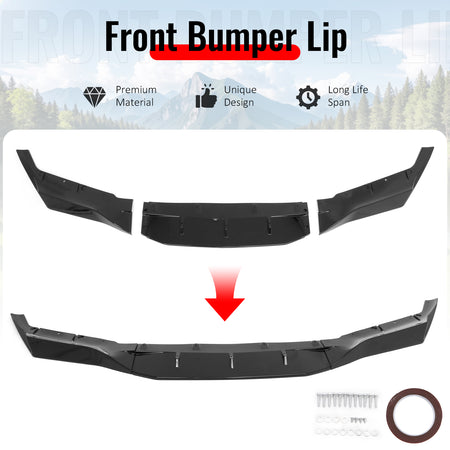 Fits 18-20 BMW F90 Pre LCI M5 R Style Front Bumper Lip Gloss Black ABS 3PCS Set