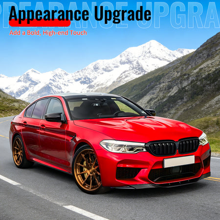 Fits 18-20 BMW F90 Pre LCI M5 R Style Front Bumper Lip Gloss Black ABS 3PCS Set