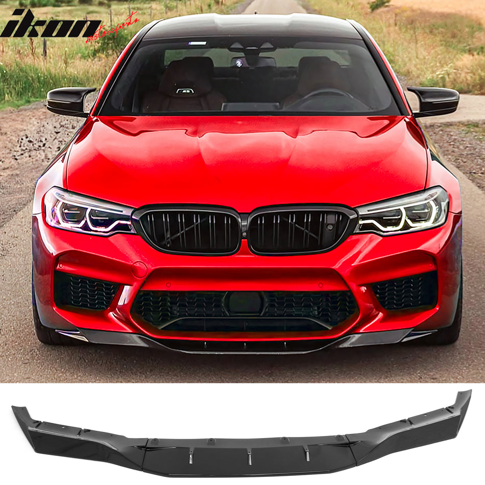 2018-2020 BMW F90 Pre LCI M5 R Style Front Bumper Lip Gloss Black ABS 3PCS Set