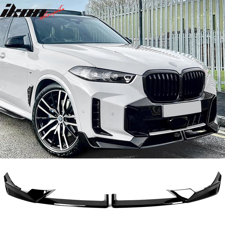 2024-2026 BMW LCI G05 X5 M Sport 4PCS Front Lower Bumper Lip Air Dam Chin Spoiler Splitter MP Style Gloss Black ABS