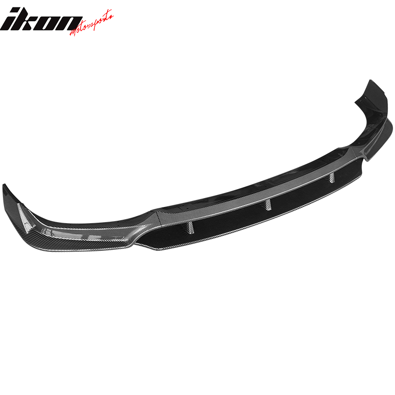 IKON MOTORSPORTS, Front Bumper Lip Compatible With 2020-2023 BMW G06 X6 M Sport Only, IKON Style Carbon Fiber Print ABS Front Lower Lip Spoiler Bodykit, 2021 2022